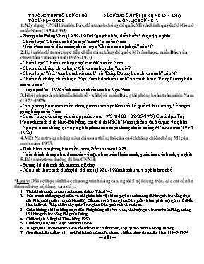 Đề cương ôn tập học kì II Lịch sử lớp 12 - Năm học 2014-2015 - Trường THPT số 2 Đức Phổ